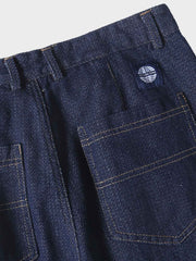 ヘリンボーン織り ワイドデニムパンツ