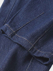 ヘリンボーン織り ワイドデニムパンツ