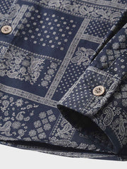 民族風プリント 長袖シャツ