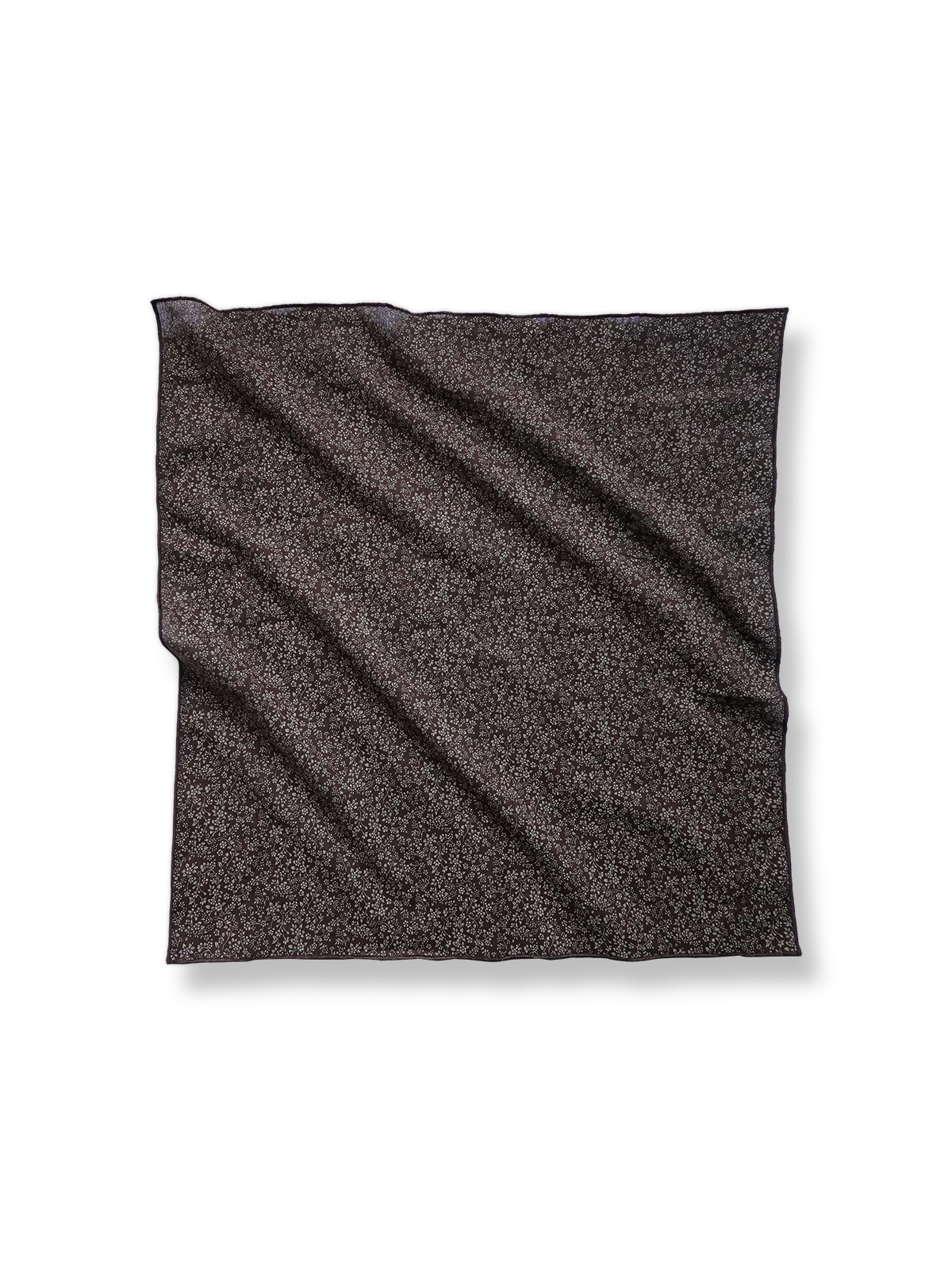 ペイズリー柄とドット柄のリネンコットン混紡スカーフ全体画像