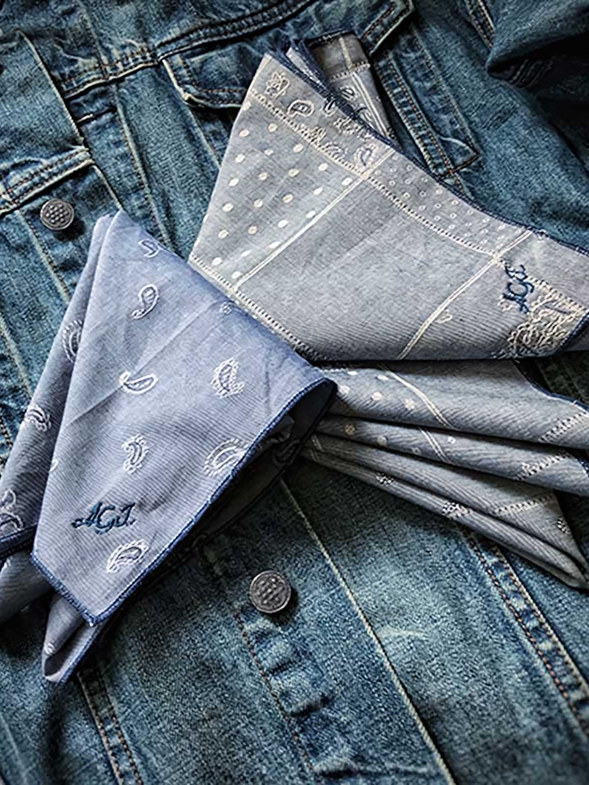 スカーフの縁のロック処理ディテール