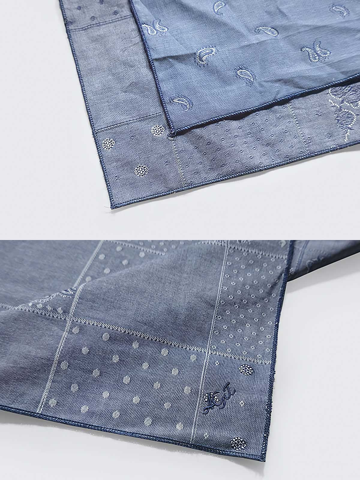 スカーフの縁のロック処理ディテール