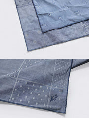 スカーフの縁のロック処理ディテール