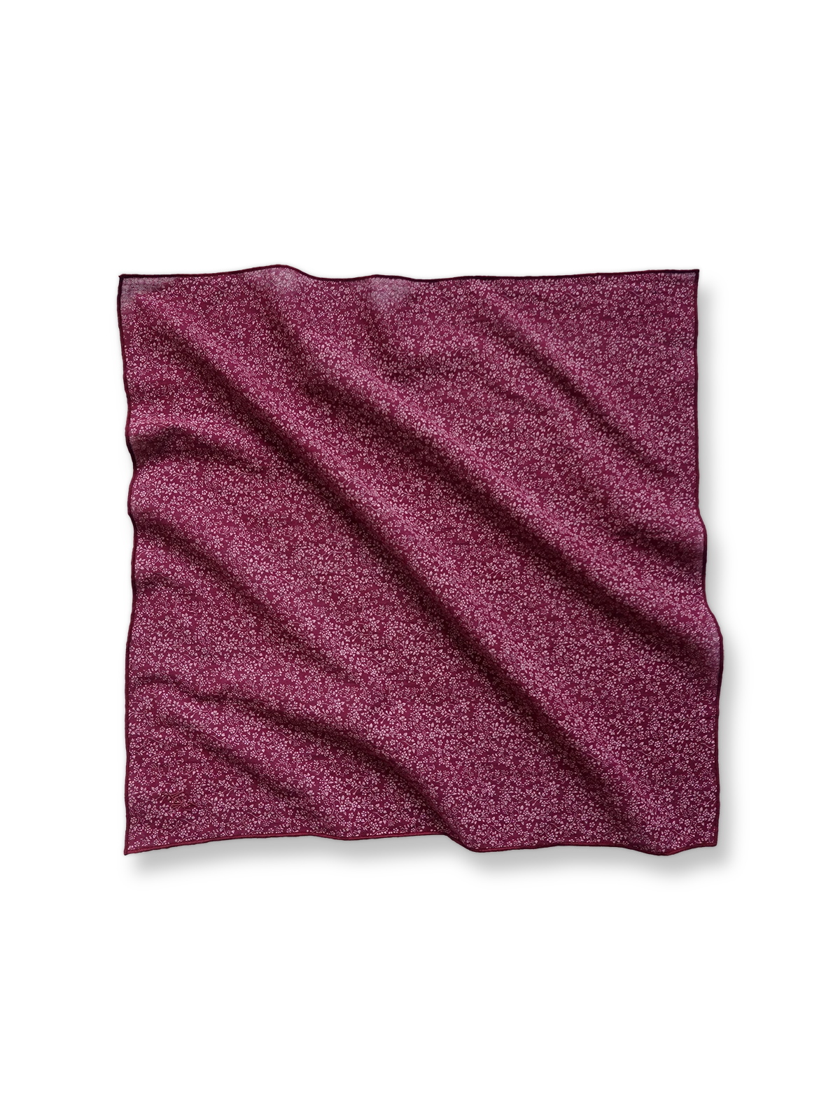 ペイズリー柄とドット柄のリネンコットン混紡スカーフ全体画像