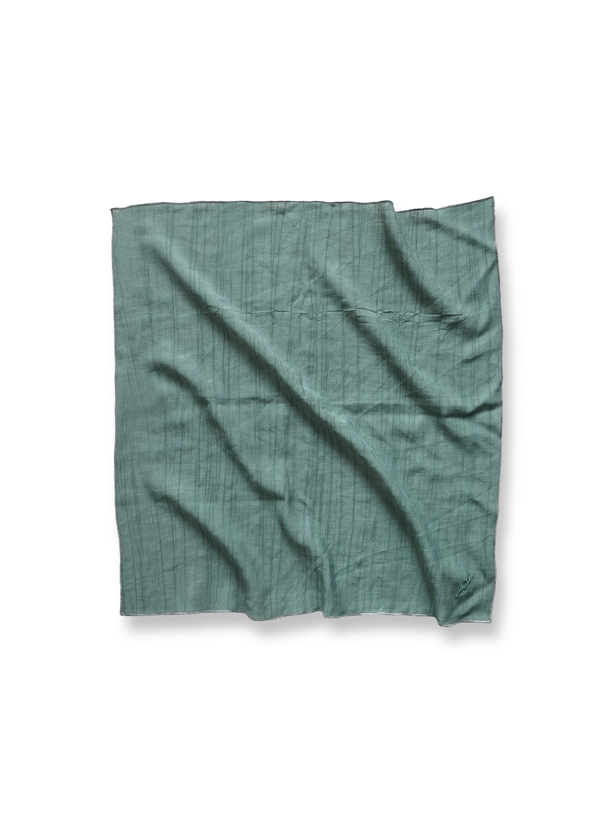 ペイズリー柄とドット柄のリネンコットン混紡スカーフ全体画像