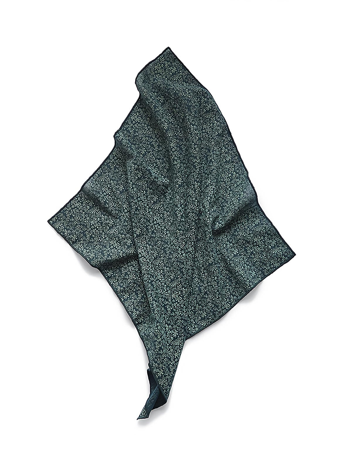 ペイズリー柄とドット柄のリネンコットン混紡スカーフ全体画像