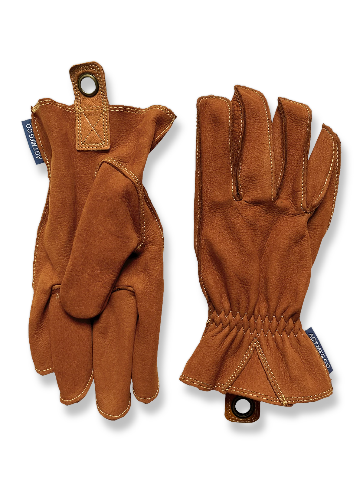 製品画像: 高品質スエードレザー製のベアクロウライディンググローブ全体画像
詳細画像: 手の甲と手のひらに施された補強縫製デザインのクローズアップ