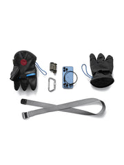 製品画像:悪龍の爪にインスパイアされた怪獣風デザインのアウトドア用ベルトバッグ。高密度ナイロンとカーフレザー素材で、耐久性と防水性を兼ね備え、クライミングやサイクリングに最適。
詳細画像:怪獣風ベルトバッグのドローストリング開閉部とカーフレザーの補強部分。高密度ナイロンとカーフレザーの素材感を強調し、耐久性の高いアウトドア仕様。