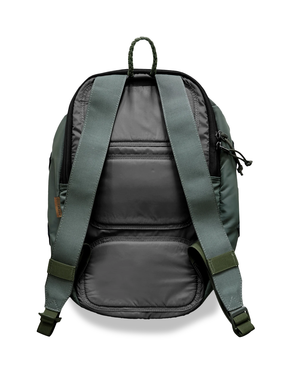 製品画像: 軽量ナイロンライディング用アウトドアバックパックの正面画像。通勤やアウトドア活動、ライディングに最適な多機能デザインで、耐久性の高いナイロン素材を使用。
詳細画像: 軽量ナイロンバックパックのポケット詳細画像。5つのポケットとダブルジッパー、ハングループを備えた実用的なデザイン。