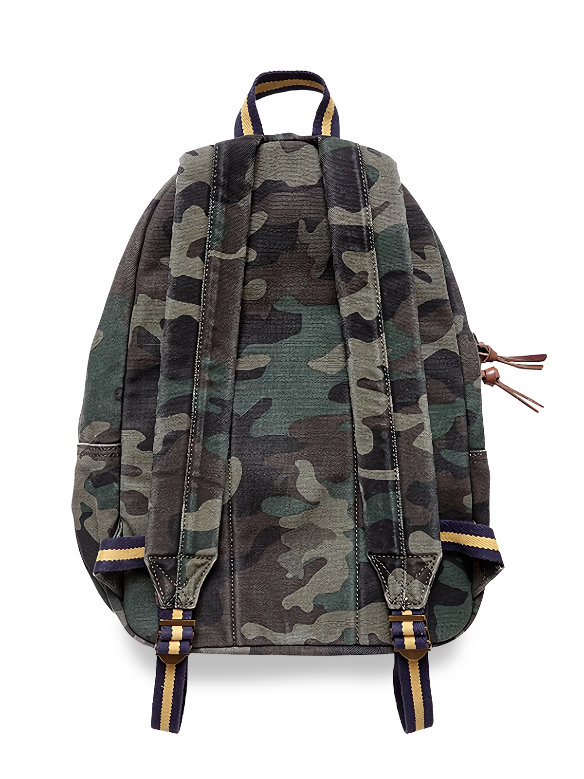 製品画像:ミリタリー風 グラフィティプリント ヴィンテージキャンバスバックパックの正面画像です。個性が際立つデザインです。
詳細画像:バックパックのフロント部分の詳細画像です。グラフィティプリントとダブルレイヤーキャンバス素材の質感が特徴です。