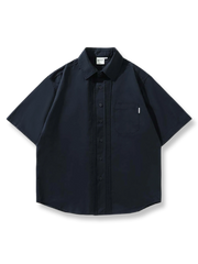 縦ストライプ 半袖シャツ