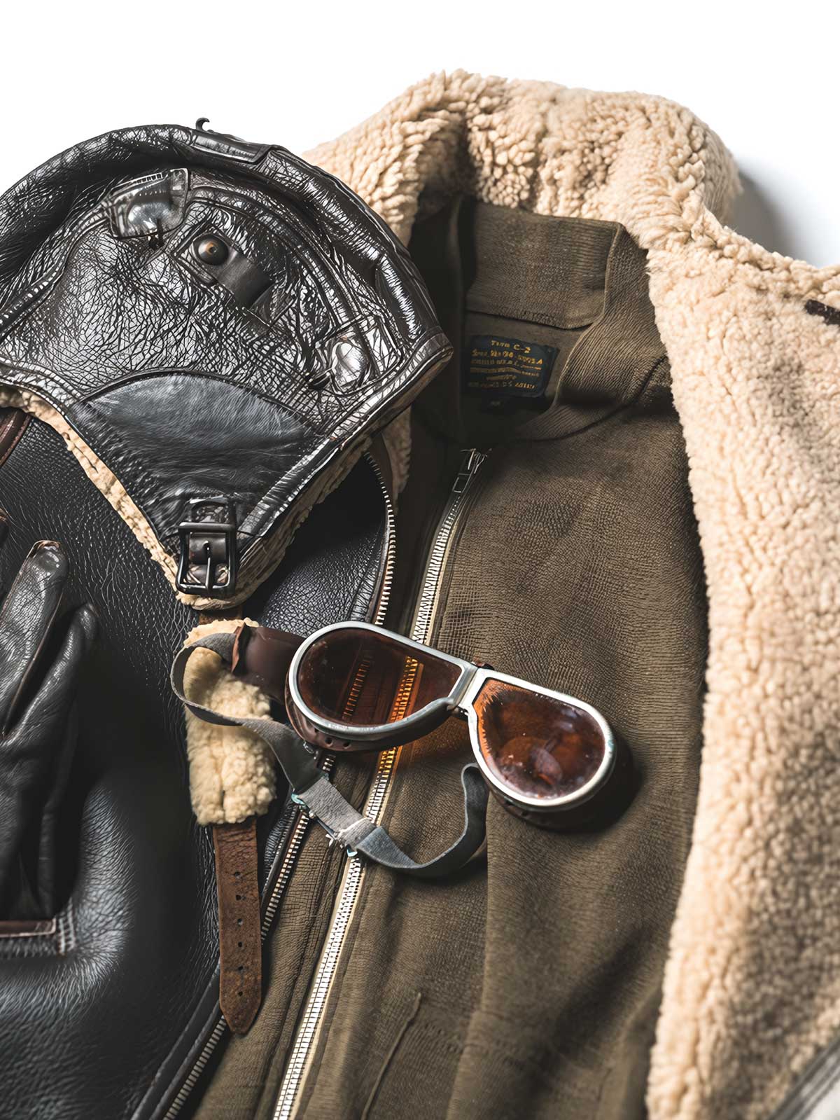 製品画像:
「リバイバル WWII C-2 ウールニット ジップアップカーディガンの全体展示図。1940年代のC-2軍用ニットを忠実に再現したヴィンテージ感あふれるデザイン。落ち着いたオリーブグリーンの配色とクラシックなジップアップスタイルが特徴。」
詳細画像:
「ジップディテールと隠しポケットの特写。C-2軍用ニットならではの実用性とデザイン性が見事に融合。」