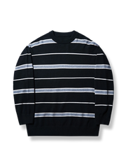 ストライプ クルーネックセーター