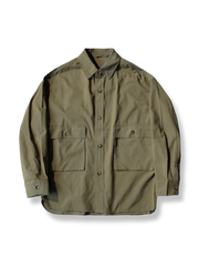 テンセル混紡 ミリタリーグリーンシャツ