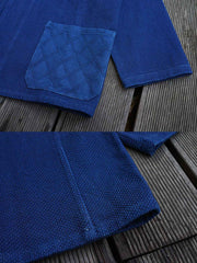伝統工法 植物染めブルー フレンチワーク ジャケット