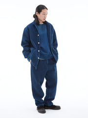 植物染め ヘビーウェイト ブルー カジュアル ジャケット