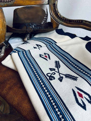 ナバホスタイル&ウェスタンカウボーイ柄 ニット半袖Tシャツ