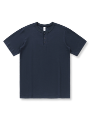 製品画像: アメリカンレトロヘビーウェイトワークウェアコットンヘンリーネックシャツ正面図