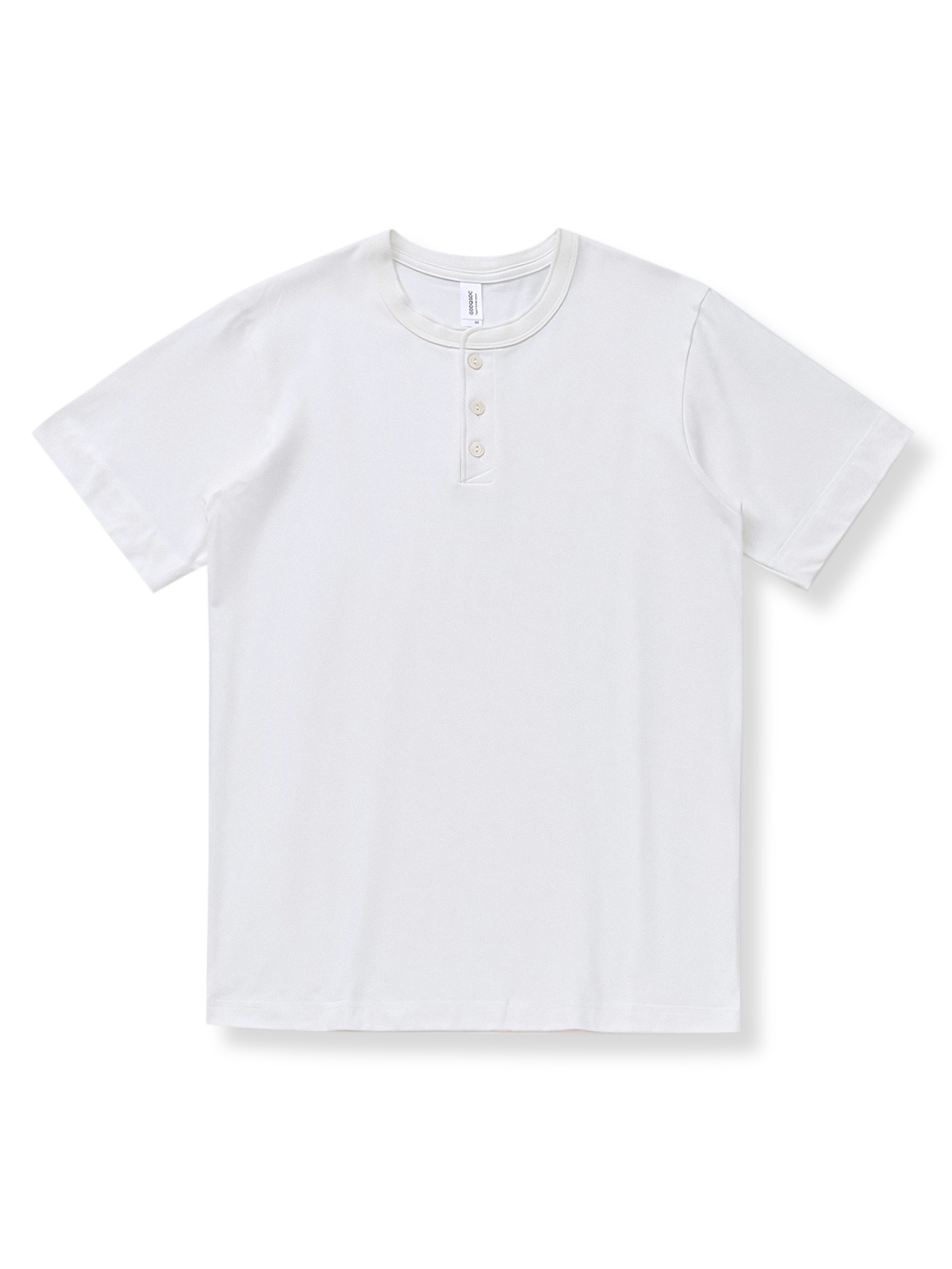 製品画像: アメリカンレトロヘビーウェイトワークウェアコットンヘンリーネックシャツ正面図