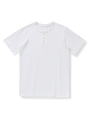 製品画像: アメリカンレトロヘビーウェイトワークウェアコットンヘンリーネックシャツ正面図