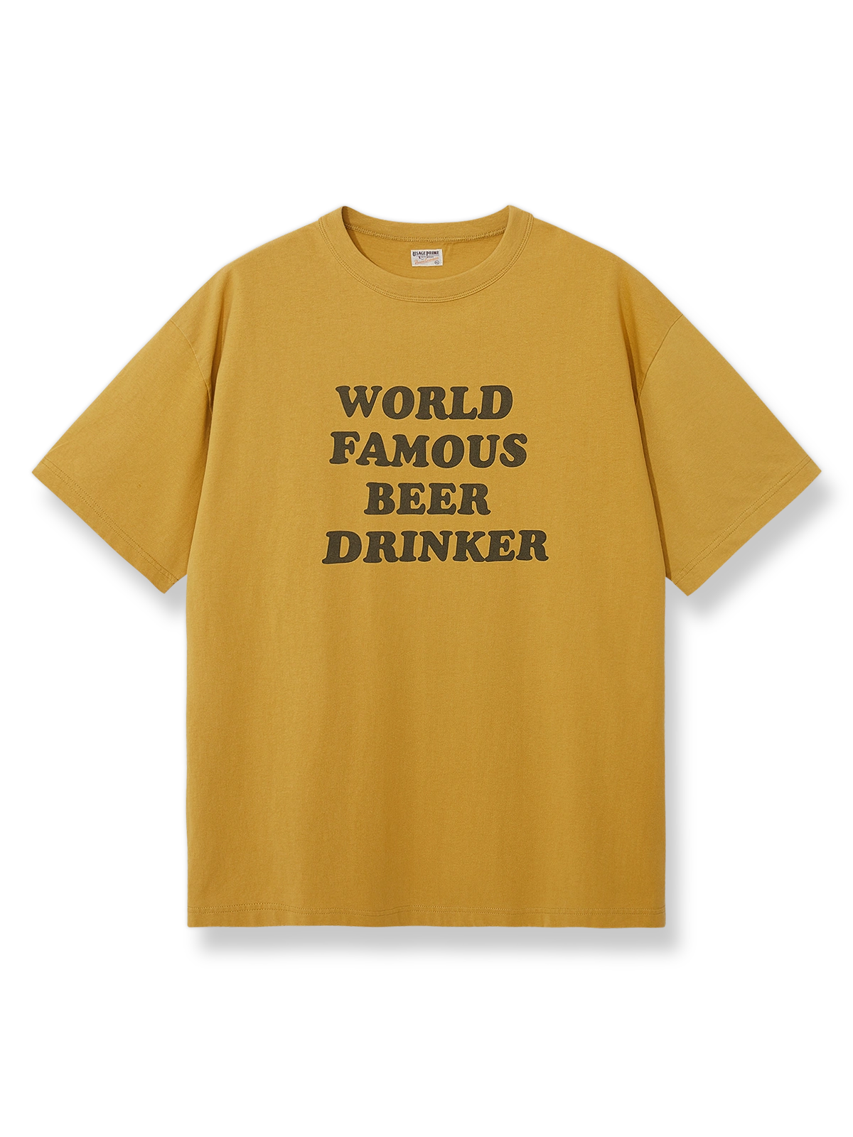 定番DRINKING TEAMシリーズプリントヴィンテージオーダーTシャツ正面図