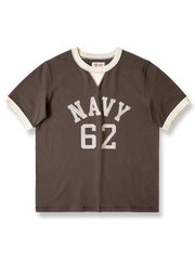 ヘビーウェイトコントラストカラープリントTシャツの正面図