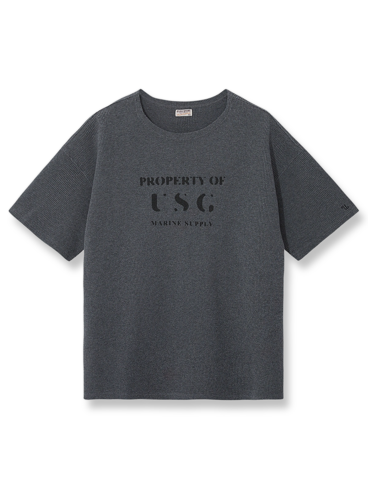 ヴィンテージヘビーウェイトワッフルネックTシャツの正面図