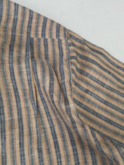 レトロシルエットのストライプ半袖シャツのディテール展示図