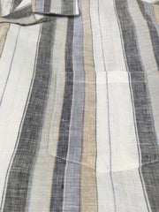 レトロシルエットのストライプ半袖シャツのディテール展示図