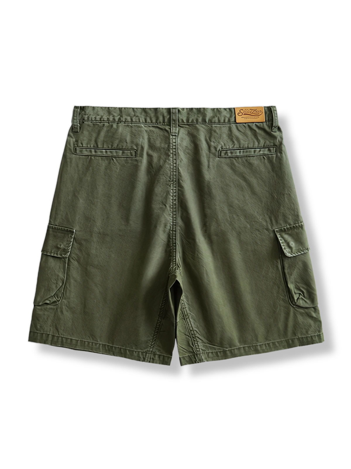 ヴィンテージ加工マルチポケットショーツ正面図