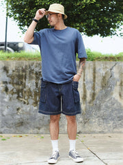 ストライプサイドポケットカーゴショーツ