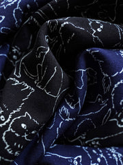 猫柄プリント半袖シャツ