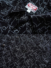 猫柄プリント半袖シャツ