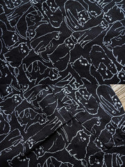 猫柄プリント半袖シャツ