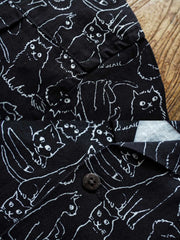 猫柄プリント半袖シャツ