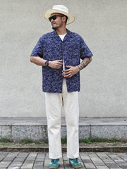 猫柄プリント半袖シャツ