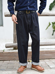 ハイウエストデニムカジュアルパンツ