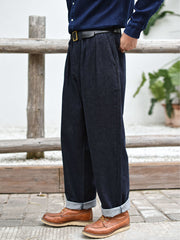 ハイウエストデニムカジュアルパンツ
