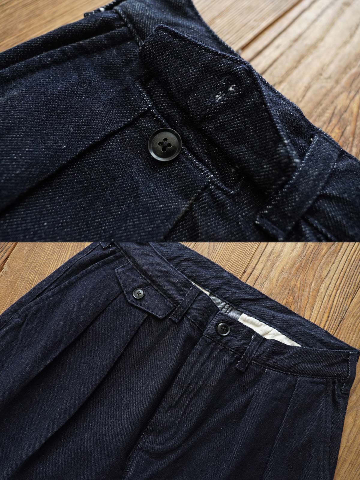 詳細画像: ディテール展示(YKKジッパーと本物の牛角ボタン