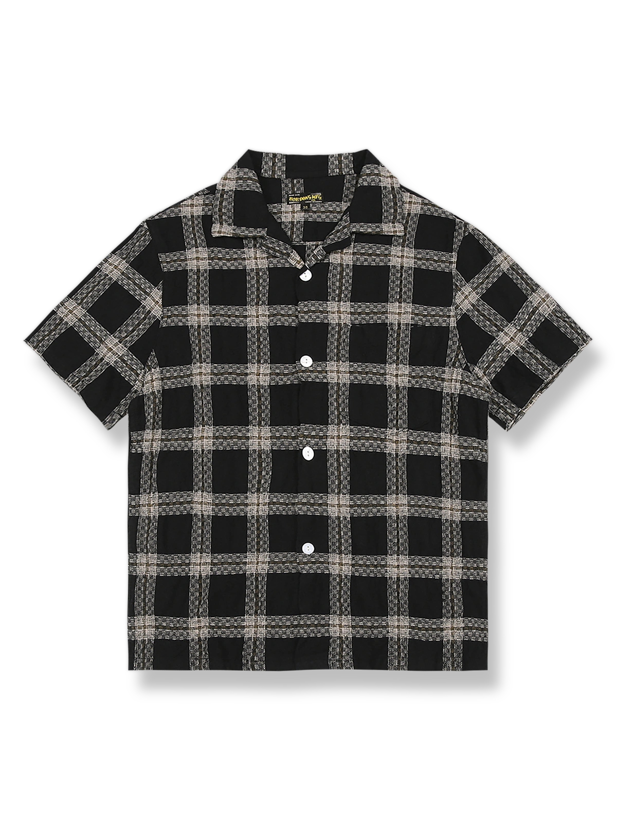 製品画像: キューバカラーのスリムフィットレトロチェックシャツ正面図