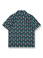 製品画像: パイナップル柄ハワイアン半袖シャツ反面図