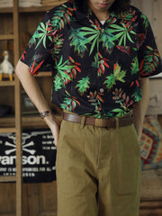 熱帯植物柄ハワイアンシャツ