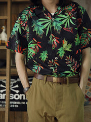 熱帯植物柄ハワイアンシャツ