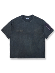 ハンドメイド植物染めフライト半袖Tシャツの正面画像