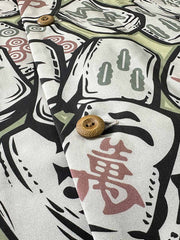 詳細画像:シャツの麻雀柄プリントディテール図