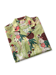 詳細画像:シャツの浮世絵鶴柄ディテール特写図