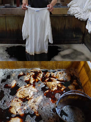 Tシャツの独特なアイスダイ染め(Ice Dyeing)模様のディテール画像