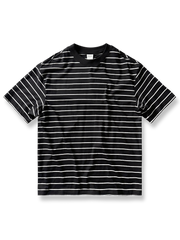 ボーダー柄ニット半袖Tシャツ マリニエールの正面画像