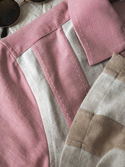 詳細画像:シャツの縫い目とボタンの詳細図