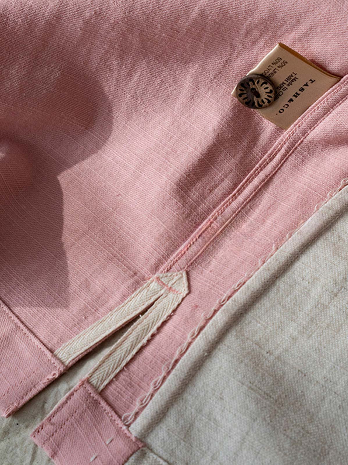 詳細画像:シャツの縫い目とボタンの詳細図